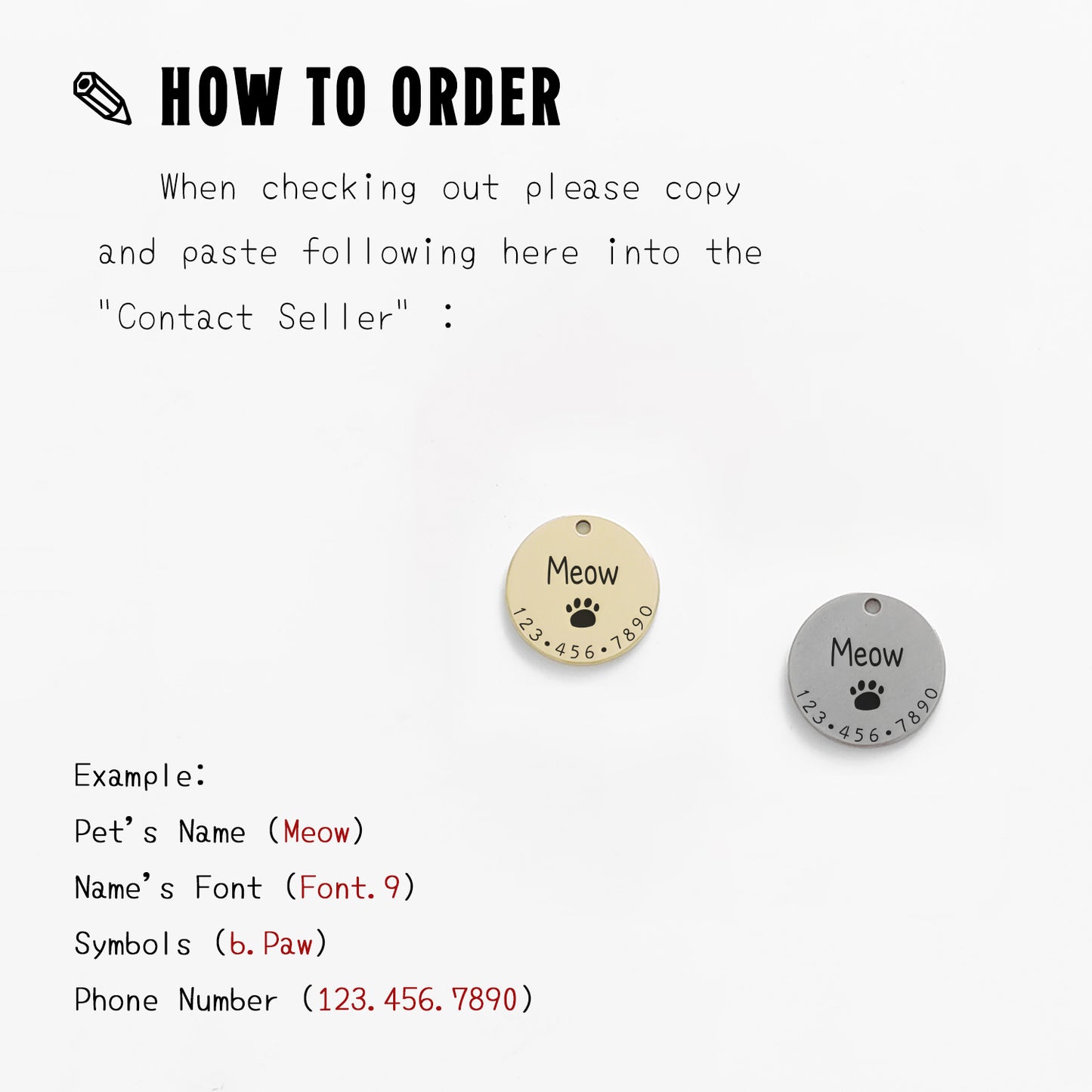Personalized Pet Cat Dog Id Tag Collar Accessories Mw001 Custom